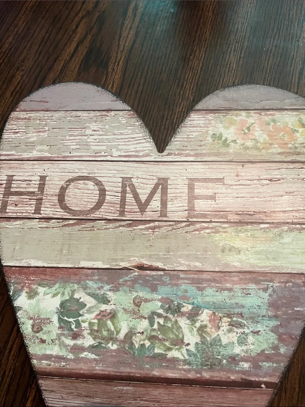 Rustic Heart Wall Accent Sign in Pastel Colors